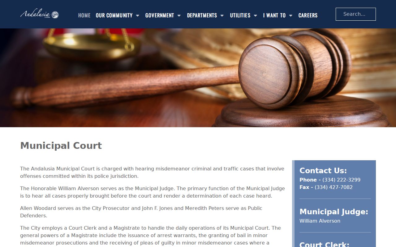 Covington County bench warrant information from Andalusia Municipal Court