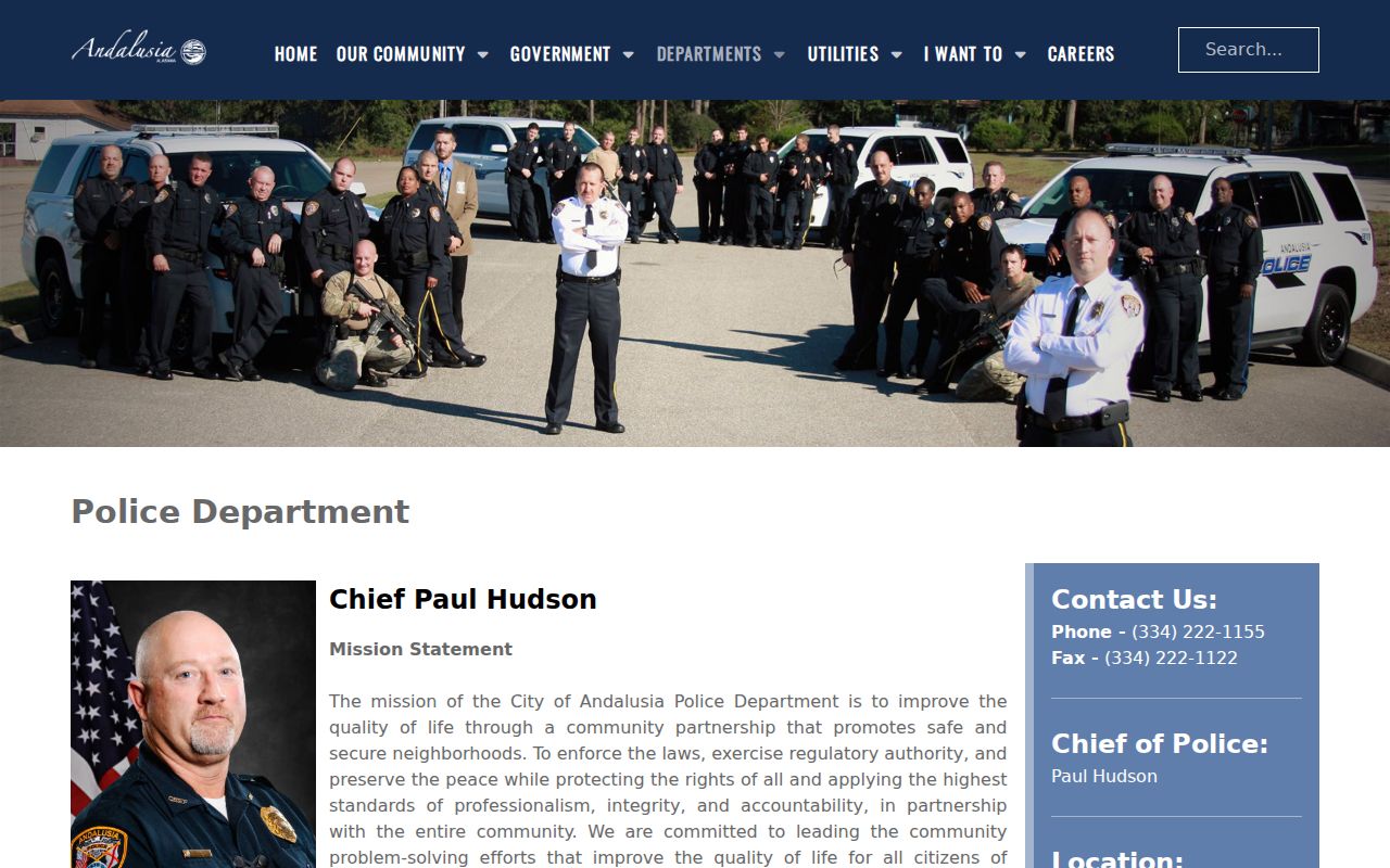 Andalusia police contact for Covington County bench warrant service