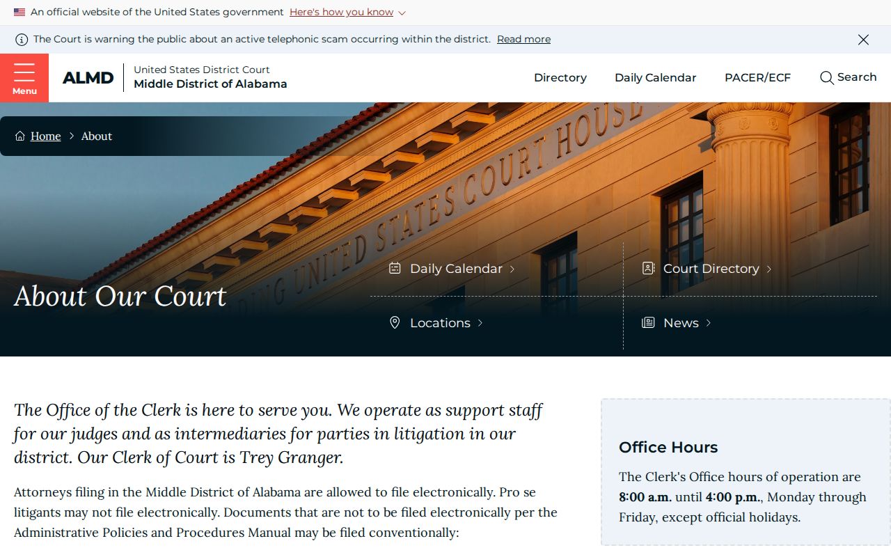 Federal division context separate from Covington County traffic warrant court